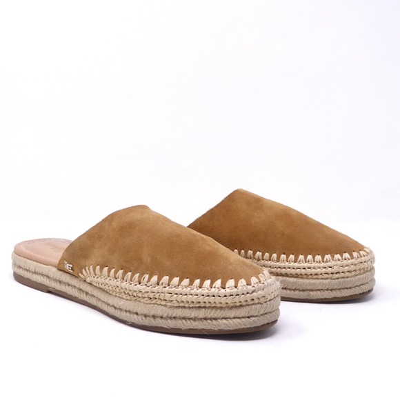 Sam Edelman Shoes - Sam Edelman Austin Suede Espadrille Mules Tan Slip On Flat Shoes Women Size 8M
